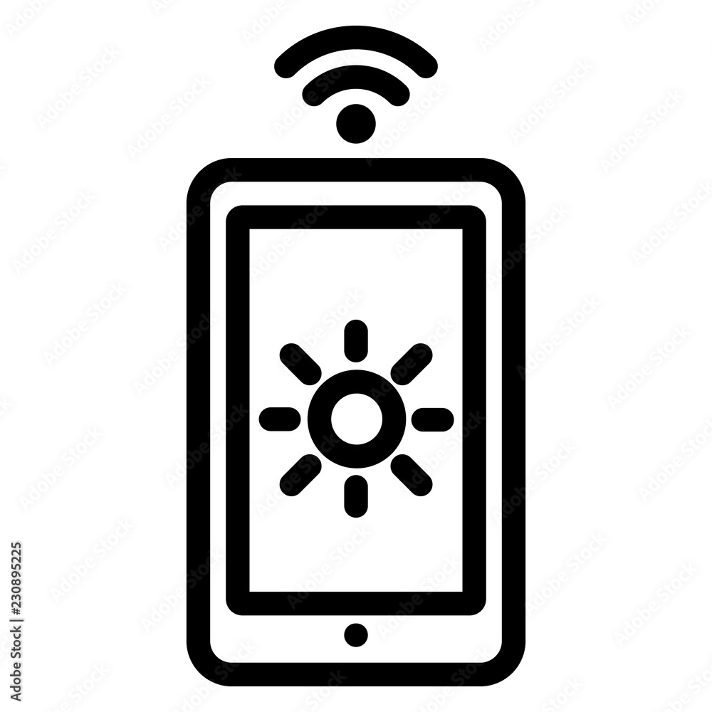 Poster light smart control icon. outline light smart control vector icon for web design isolated on white b