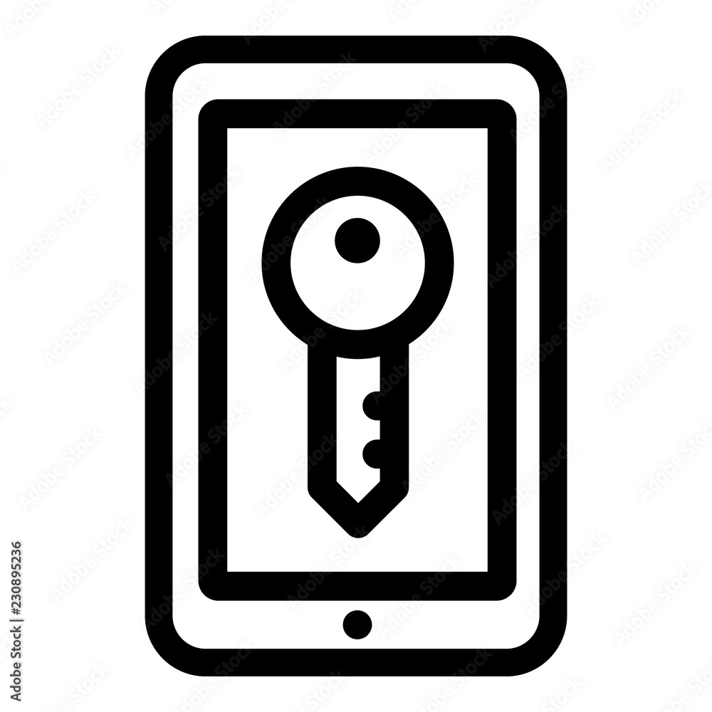 Poster smartphone lock icon. outline smartphone lock vector icon for web design isolated on white backgroun