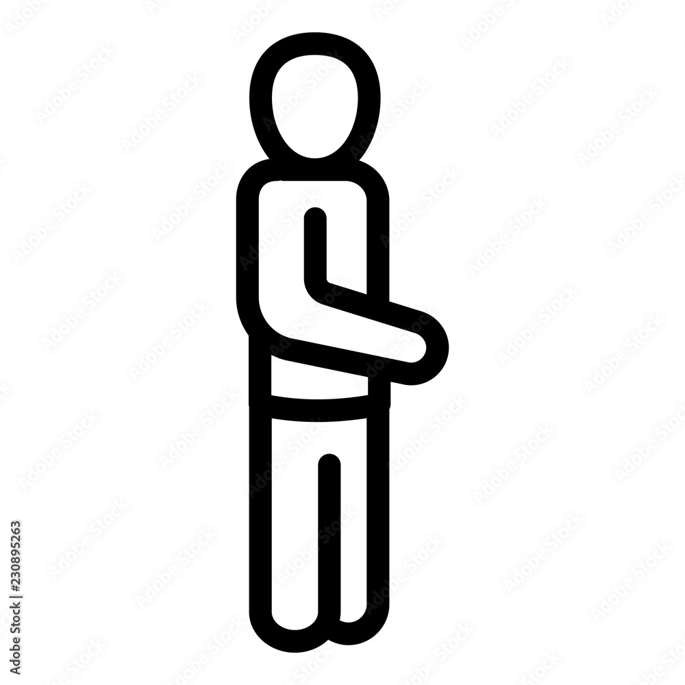 Poster man icon. outline man vector icon for web design isolated on white background