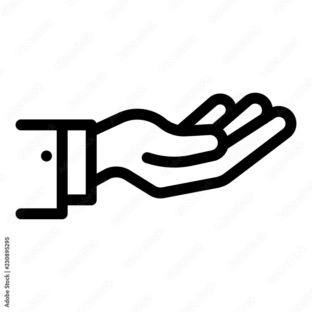 Poster give hand icon. outline give hand vector icon for web design isolated on white background