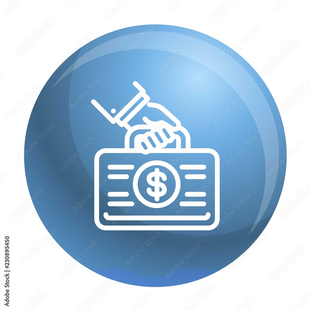 Poster corruption money case icon. outline corruption money case vector icon for web design isolated on whi