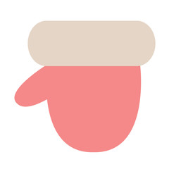 Red Christmas glove vector illustration.