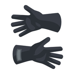 Black protect gloves icon. Flat illustration of black protect gloves vector icon for web design
