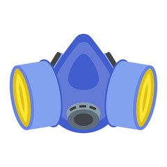 Gas mask icon. Flat illustration of gas mask vector icon for web design