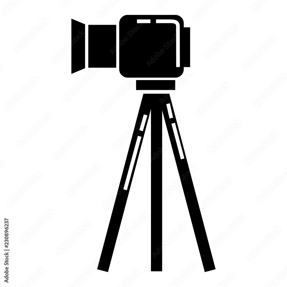 Aufkleber video camera on stand icon. simple illustration of video camera on stand vector icon for web design 