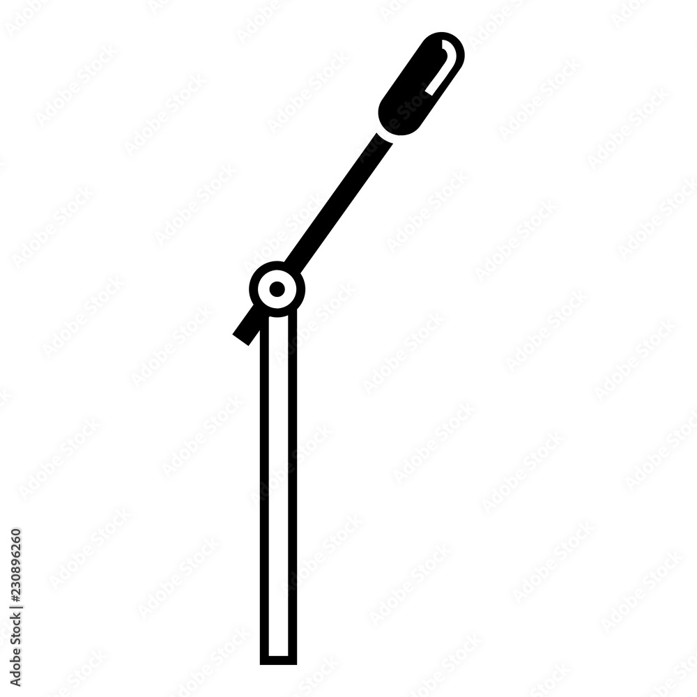 Poster microphone on stand icon. simple illustration of microphone on stand vector icon for web design isol