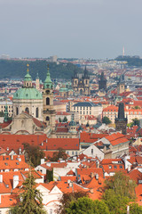 Naklejka na ściany i meble Prague. Aerial view of the city.