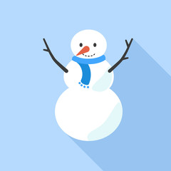 Snow man icon. Flat illustration of snow man vector icon for web design