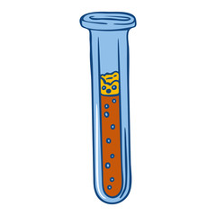 Test tube icon. Hand drawn illustration of test tube vector icon for web design