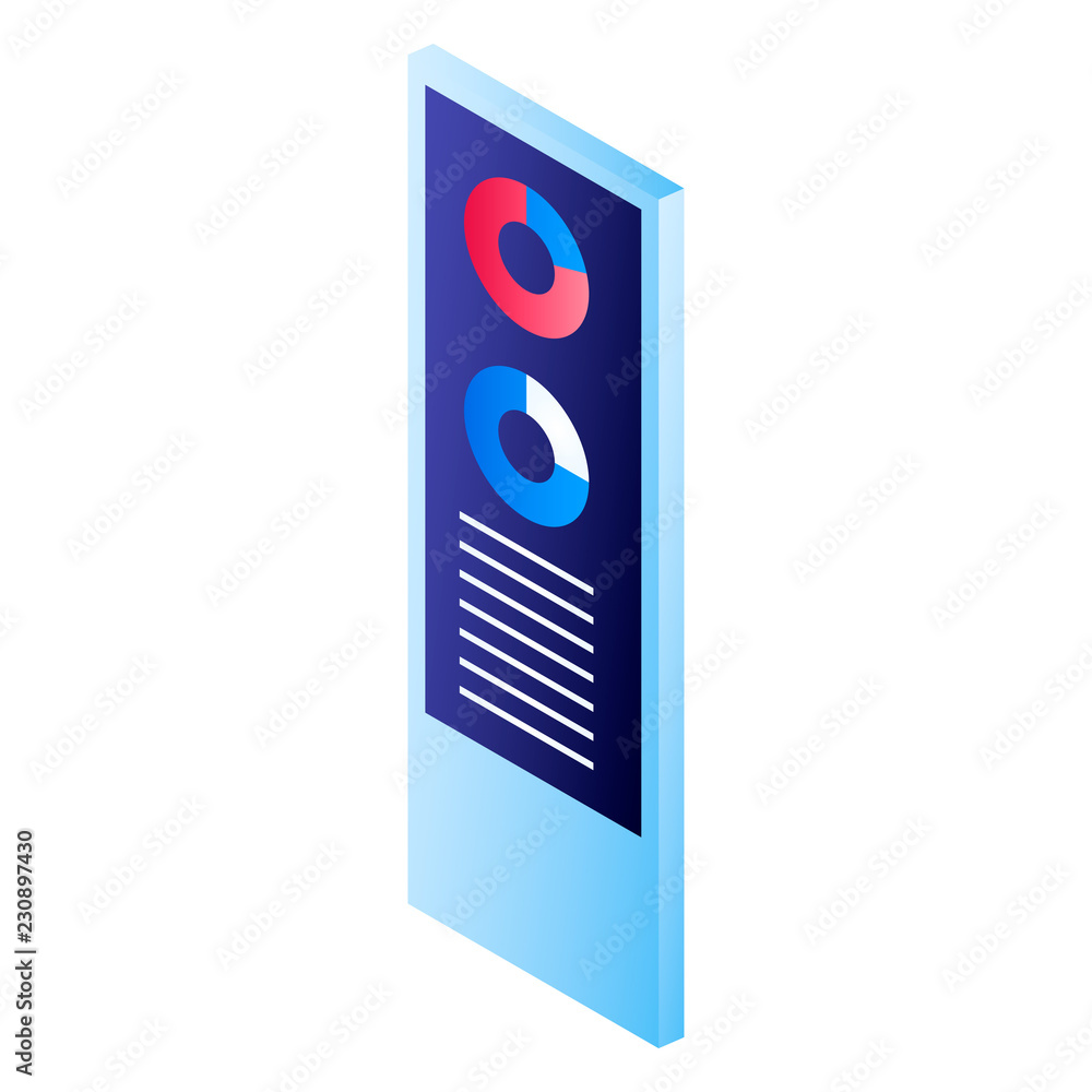 Poster media player icon. isometric of media player vector icon for web design isolated on white background
