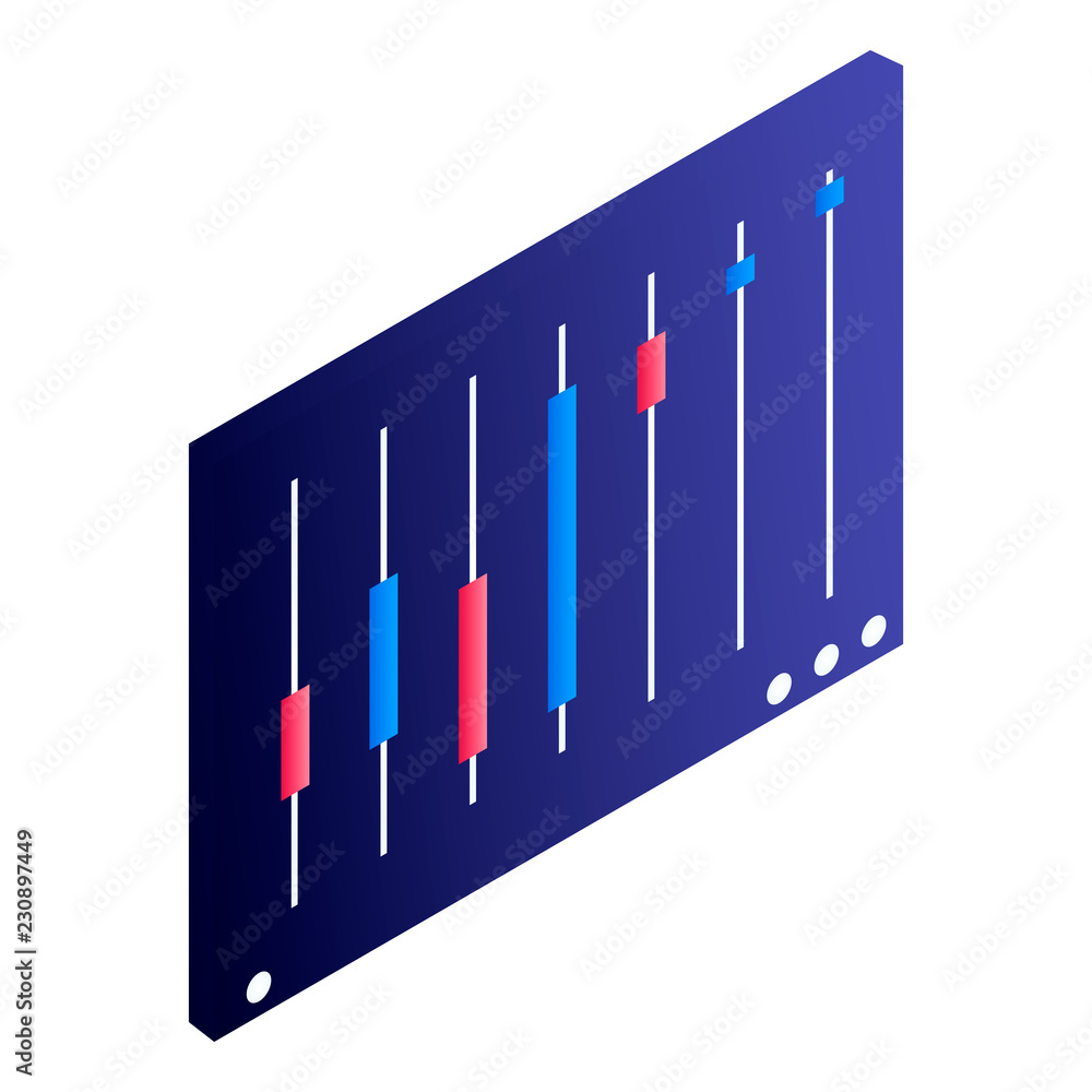 Poster graph chart icon. isometric of graph chart vector icon for web design isolated on white background
