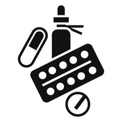 Medicine drugs icon. Simple illustration of medicine drugs vector icon for web design isolated on white background