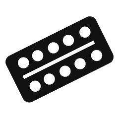 Pills pack icon. Simple illustration of pills pack vector icon for web design isolated on white background