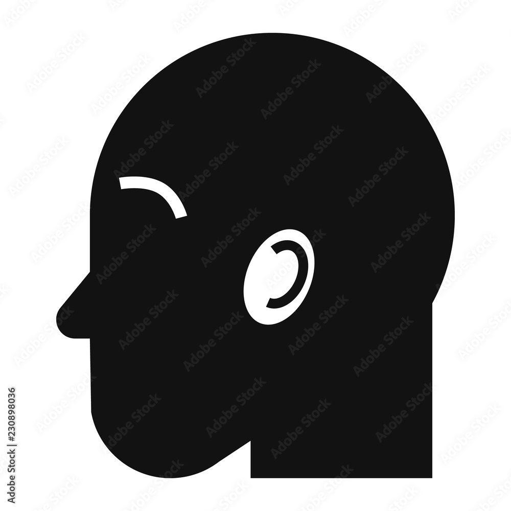 Aufkleber man head icon. simple illustration of man head vector icon for web design isolated on white backgrou