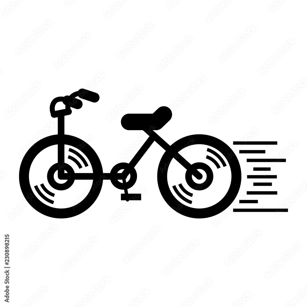 Poster running bicycle icon. simple illustration of running bicycle vector icon for web design isolated on 