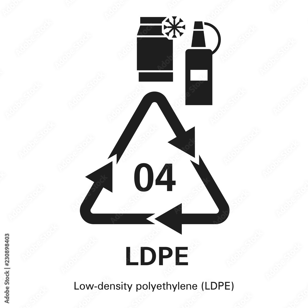 Poster low density polyethylene icon. simple illustration of low density polyethylene vector icon for web d