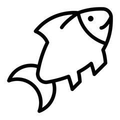 Fish icon. Outline illustration of fish vector icon for web design isolated on white background