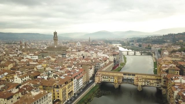 Scenic architecture in Florence, aerial