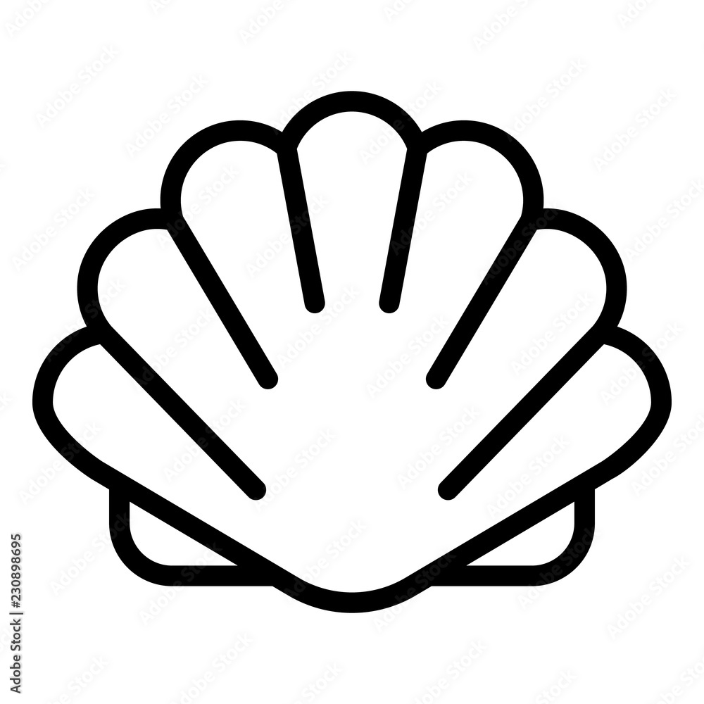 Poster seashell icon. outline illustration of seashell vector icon for web design isolated on white backgro