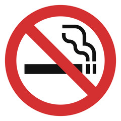 No smoking red icon. Simple illustration of no smoking red vector icon for web design isolated on white background