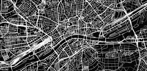 Urban vector city map of Frankfurt, Germany - obrazy, fototapety, plakaty