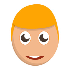 Cute boy face icon. Cartoon of cute boy face vector icon for web design isolated on white background