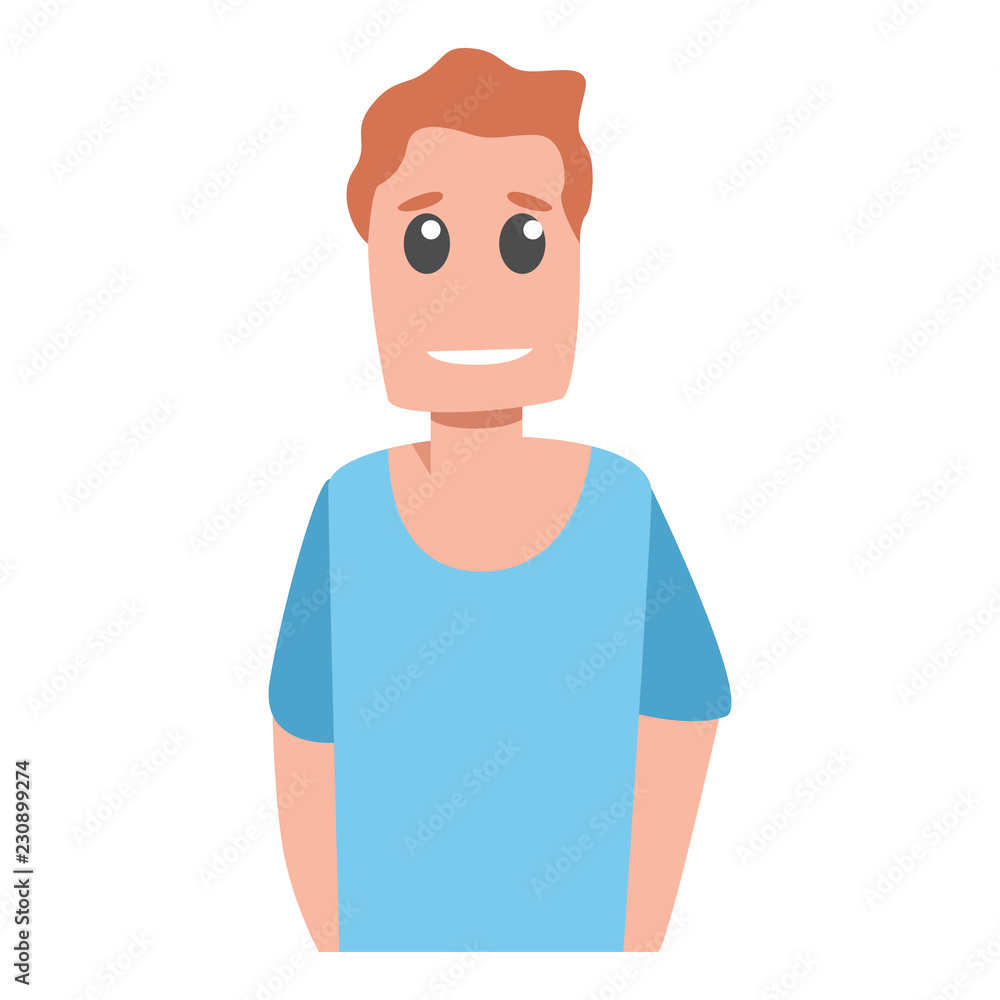 Poster smiling happy man icon. cartoon of smiling happy man vector icon for web design isolated on white ba
