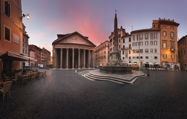 Fototapeta na wymiar View of Pantheon in the morning. Rome. Italy.