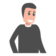 Smiling man icon. Cartoon of smiling man vector icon for web design isolated on white background