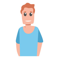 Smiling happy man icon. Cartoon of smiling happy man vector icon for web design isolated on white background