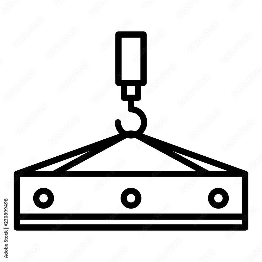 Poster crane hook platform icon. outline illustration of crane hook platform vector icon for web design iso