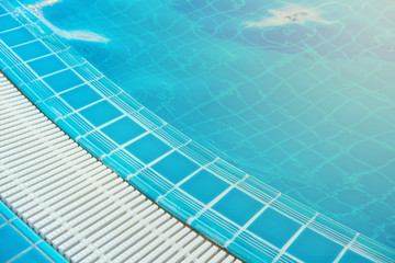 Overflow grating of swimming water pool.