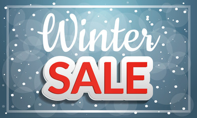 Winter sale concept banner. Cartoon illustration of winter sale vector concept banner for web design