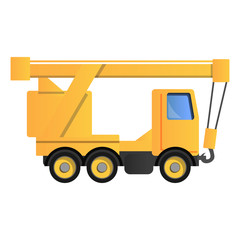 Truck crane icon. Cartoon of truck crane vector icon for web design isolated on white background