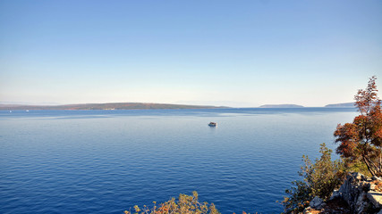 Croatia. The town of Beli on the island of Cres. Krk island and fin visible
