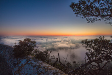 View from Santuari de Sant Salvador, Mallorca/ Spain at Sunrise