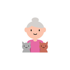 grandmother, cats cartoon icon. Element of family cartoon icon for mobile concept and web apps. Detailed grandmother, cats icon can be used for web and mobile
