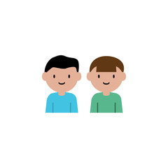 two boy cartoon icon. Element of family cartoon icon for mobile concept and web apps. Detailed two boy icon can be used for web and mobile