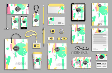 Corporate identity template set for business stationery mock-up