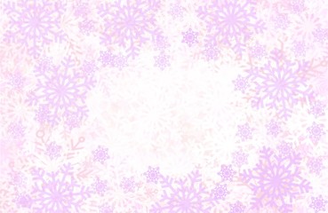 Snowflake border soft focus abstract winter wonderland pastel colors blurred background with space for text, corner elements and frame design