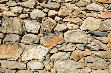 Fragment of rough stone wall