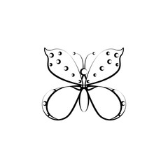 Butterfly icon. Element of dia de muertos icon for mobile concept and web apps. Hand drawn Butterfly icon can be used for web and mobile