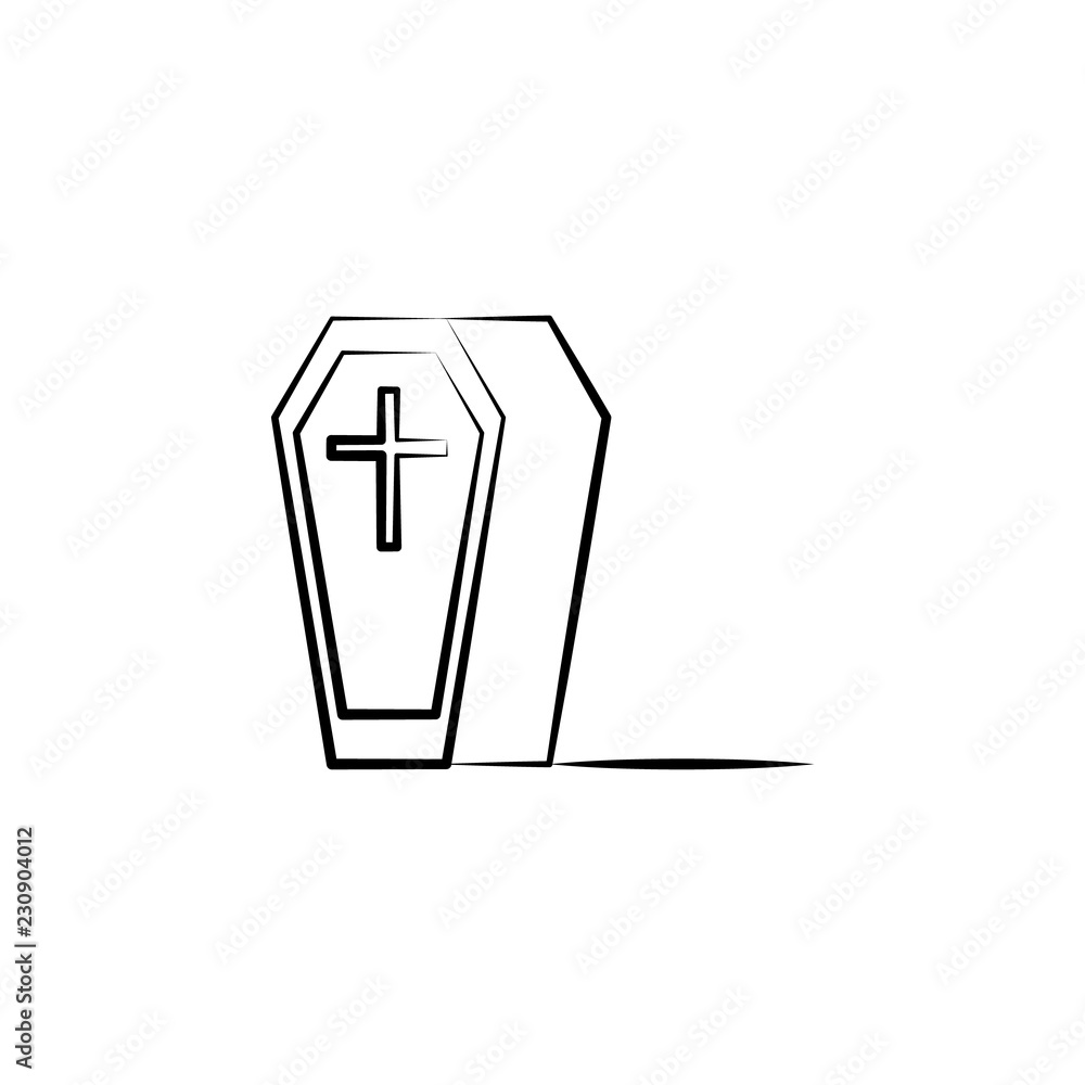 Aufkleber coffin icon. element of dia de muertos icon for mobile concept and web apps. hand drawn coffin icon 