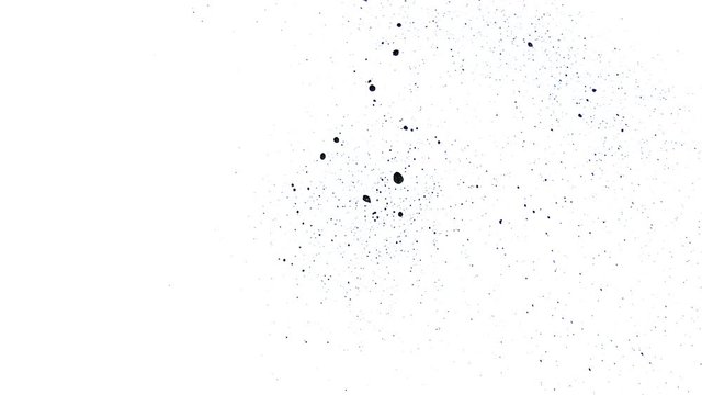 Ink blots splashing on white surface