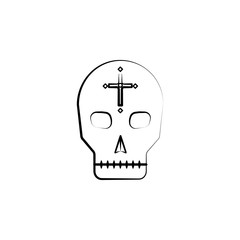 Mexican skull icon. Element of dia de muertos icon for mobile concept and web apps. Hand drawn Mexican skull icon can be used for web and mobile