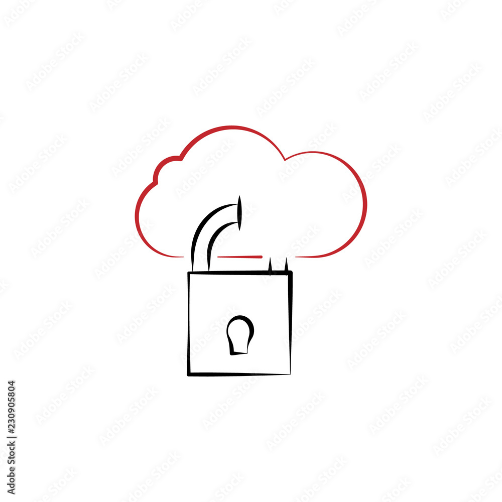 Poster cloud security icon. element of multi color cloud technology icon for mobile concept and web apps. d