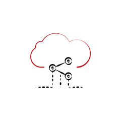 Cloud sharing icon. Element of multi color cloud technology icon for mobile concept and web apps. Detailed Cloud sharing icon can be used for web and mobile