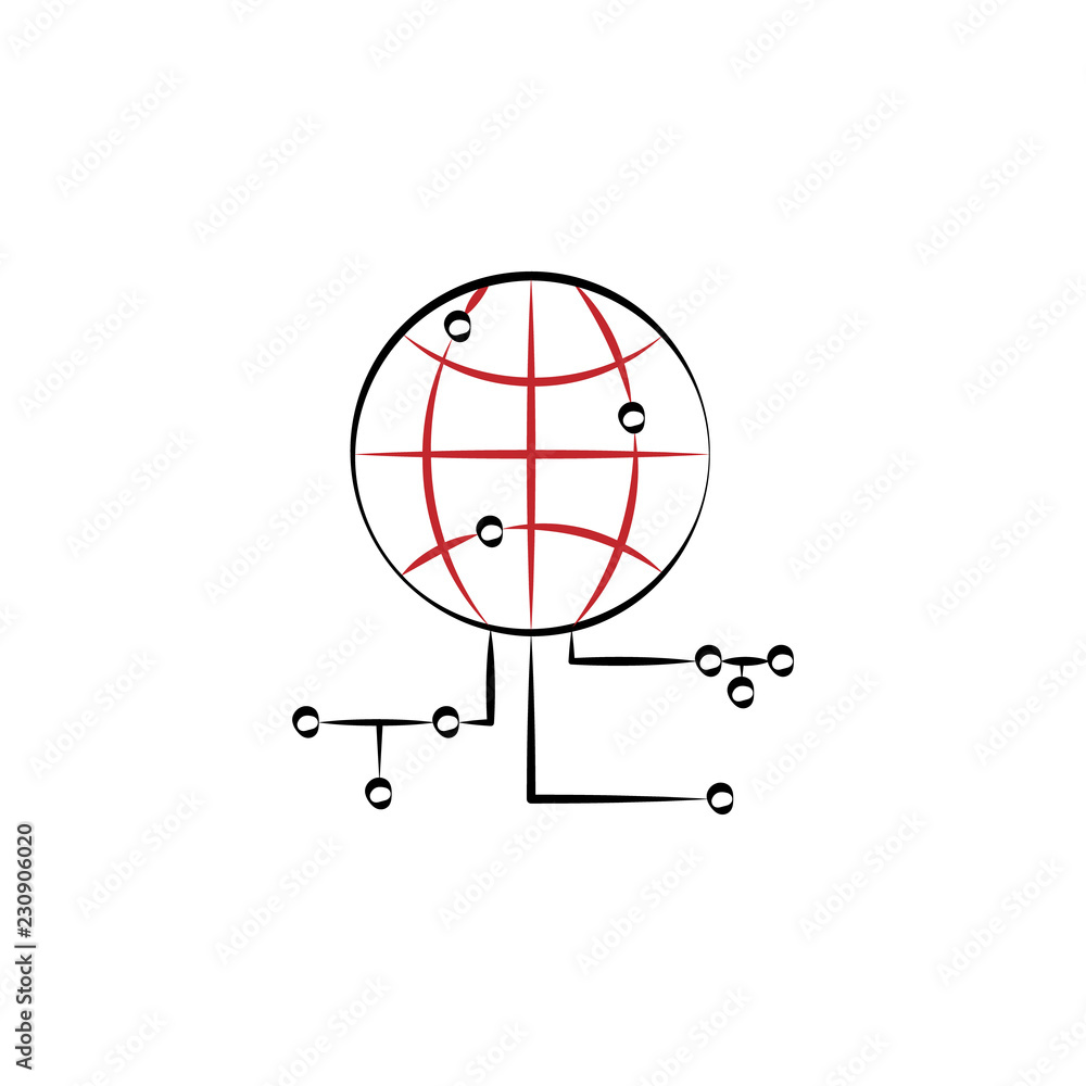 Poster global data icon. element of multi color cloud technology icon for mobile concept and web apps. deta