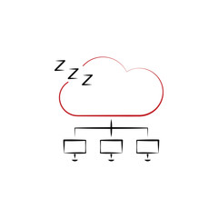 cloud server not found icon. Element of multi color cloud technology icon for mobile concept and web apps. Detailed cloud server not found icon can be used for web and mobile
