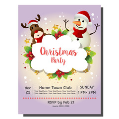 colorful christmas party invitation card with snowman